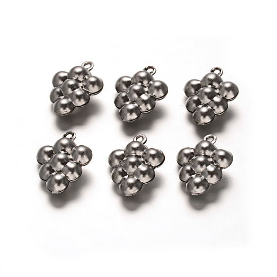Винограда 304 из нержавеющей стали шарма подвески, 14.5x10x5.8 мм, отверстие : 1 мм