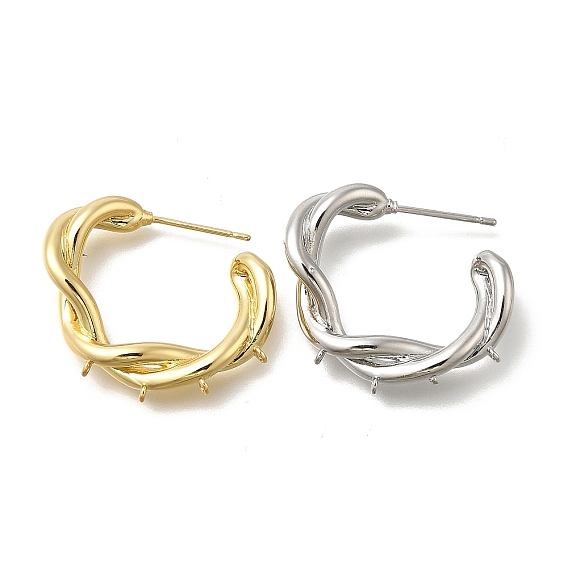 Латунная серьга находка, с петлей