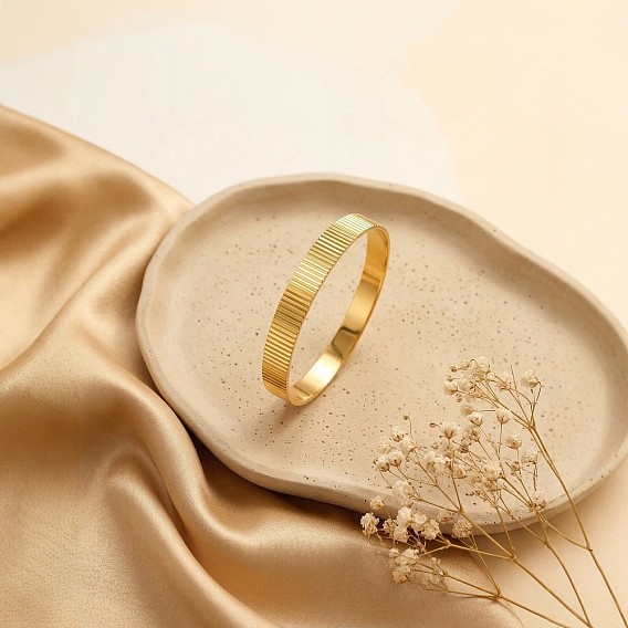 Brass Striped Bangles for Women