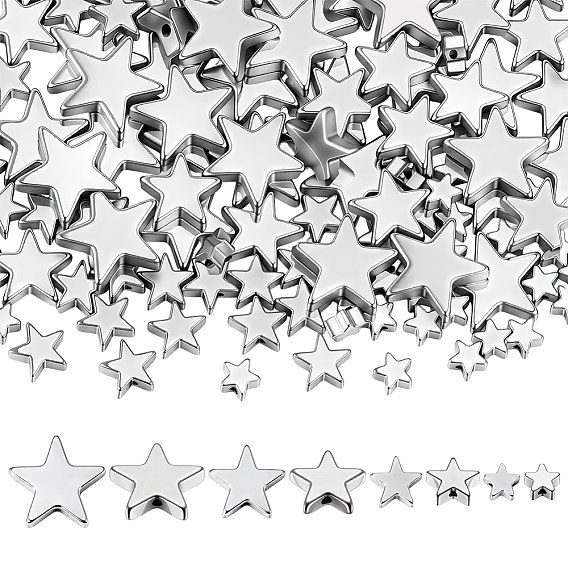 120Pcs 4 Styles Electroplated Synthetic Non-magnetic Hematite Beads Strands, Star