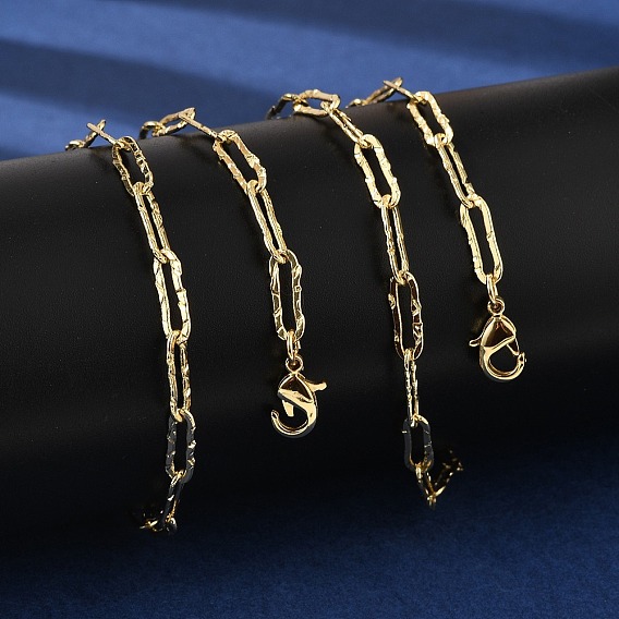 Латунные текстурированные цепочки-скрепки для женщин и мужчин, стойки покрытие, долговечный, без свинца и без кадмия