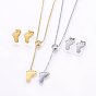 304 définit bijoux en acier inoxydable, Boucles d'oreilles et pendentifs, avec strass, Pieds