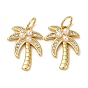 Латунные микро проложить кубического циркония подвески, кокосовая пальма, с абс пластмассовыми жемчужными бисером, долговечный, без кадмия и без свинца, стойки покрытие, с целью перехода в кольце