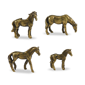 4 pièces 4 styles décoration de présentoir en alliage de chevaux, pour les décorations de bureau à domicile