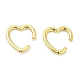 Rack Plating Brass Heart Cuff Earrings for Women, Long-Lasting Plated, Lead Free & Cadmium Free
