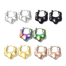 304 Stainless Steel Hollow Teardrop Hoop Earrings for Women