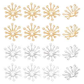 50шт 2 цвета латунные колпачки для бусин, мульти-лепесток цветка