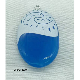 Непрозрачные подвески смолы, овальные, с платиновой петлей