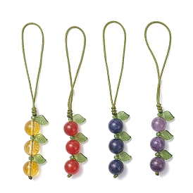 4 шт. подвесные украшения из драгоценных камней для мобильных аксессуаров, круглые