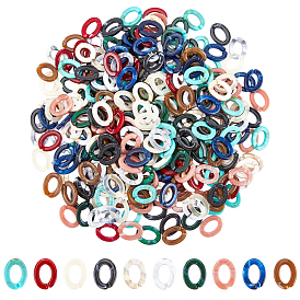 PandaHall Elite Acrylic Linking Rings, Quick Link Connectors, For Jewelry Chains Making, Imitation Gemstone Style, Oval