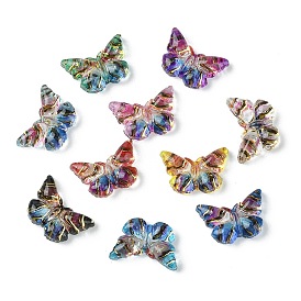 Translucent Resin Cabochons, Golden Metal Enlaced Butterfly
