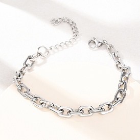 304 женские браслеты-цепочки с овальными звеньями из нержавеющей стали