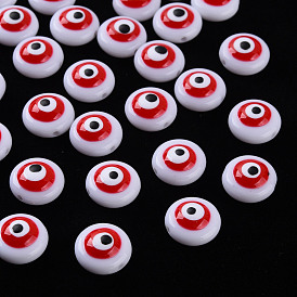 Transparent Acrylic Beads, with Enamel, Eye