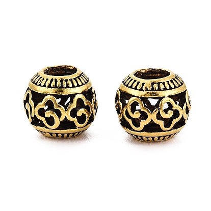 Европейские сплавочные бусины тибетского стиля , бусины с большим отверстием, полая рондель с клевером