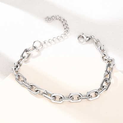 304 женские браслеты-цепочки с овальными звеньями из нержавеющей стали