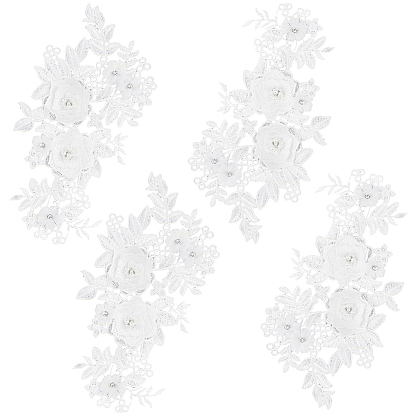 2 Сочетает полиэстер с нашивками из стразов, которые можно приклеить или пришить., аппликации из ткани, цветок