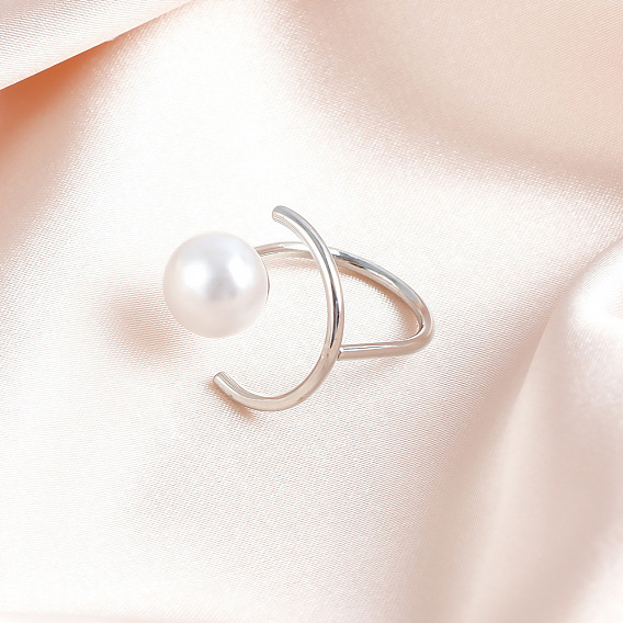 Кольца-манжеты из сплава с круглыми и лунными вставками и пластиковым жемчугом для женщин