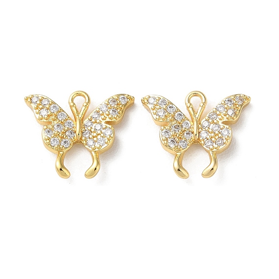 Латунные микро проложить кубического циркония прелести, без кадмия, без никеля и без свинца, бабочки прелести