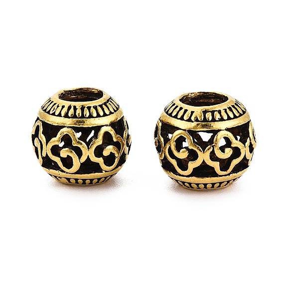 Европейские сплавочные бусины тибетского стиля , бусины с большим отверстием, полая рондель с клевером