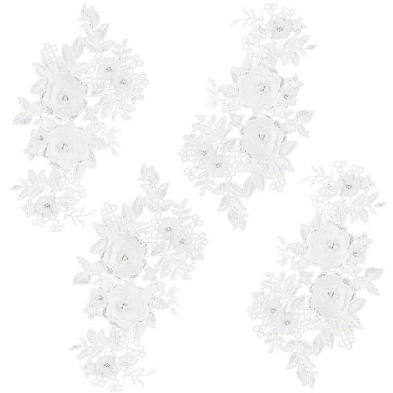 2 Сочетает полиэстер с нашивками из стразов, которые можно приклеить или пришить., аппликации из ткани, цветок