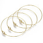 Brass Bangle, with Round Magnetic  Clasps, Nickel Free