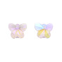 Electroplate Faceted Glass Pendants, Pointed Back, Butterfly