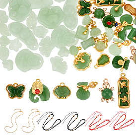 Набор для изготовления ожерелий своими руками, включая подвески лэмпворк, изготовление горловины из хлопкового плетеного шнура, ожерелья из соединительных колец и цепочек