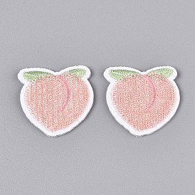 Персиковые аппликации, компьютеризированная вышивка тканью утюжок на / шить на заплатках, аксессуары для костюма