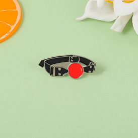 Retro Minimalist Quirky Red Collar Pin with Metal Enamel Finish