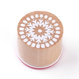 Floral Pattern Wooden Rubber Stamp, for Scrapbooking