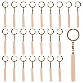 24брелок из кубовидной древесины бука с железной подвеской, для аксессуаров сумки для ключей от машины