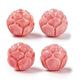 Synthetic Shell Dyed Carved Beads, Flower