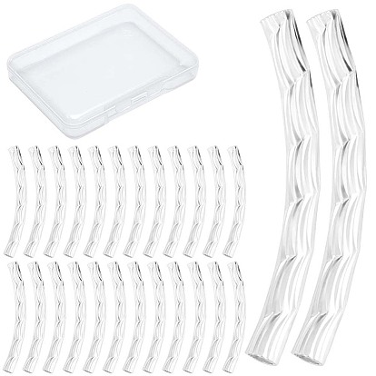 Бисера латунной трубки, долговечный, изогнутые бусины, текстурированная трубка