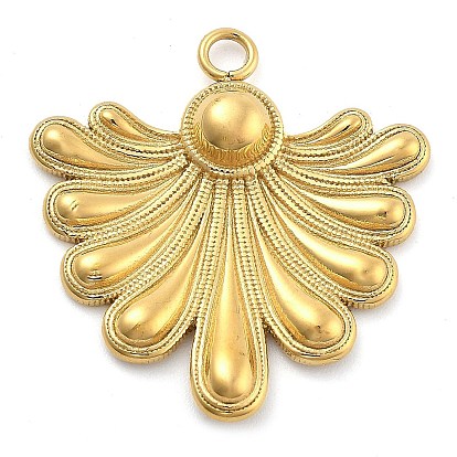 Ion Plating(IP) 304 Stainless Steel Pendants, Leaf Charm