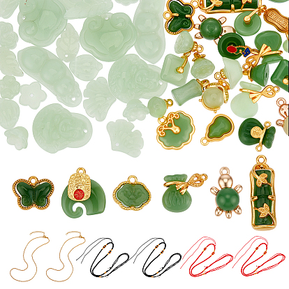 Набор для изготовления ожерелий своими руками, включая подвески лэмпворк, изготовление горловины из хлопкового плетеного шнура, ожерелья из соединительных колец и цепочек