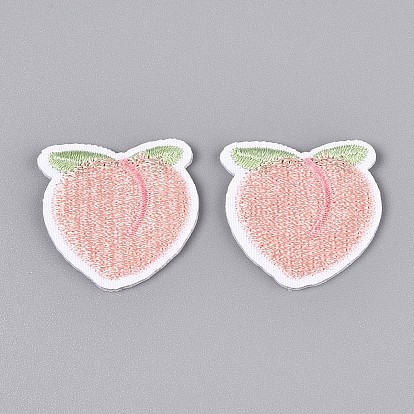 Персиковые аппликации, компьютеризированная вышивка тканью утюжок на / шить на заплатках, аксессуары для костюма