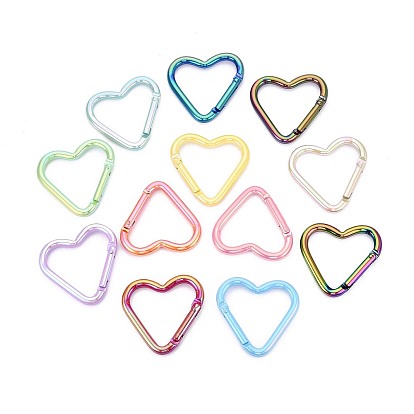 Пружинные затворные кольца из гальванического сплава, окрашенные распылением, сердце, без кадмия и без свинца