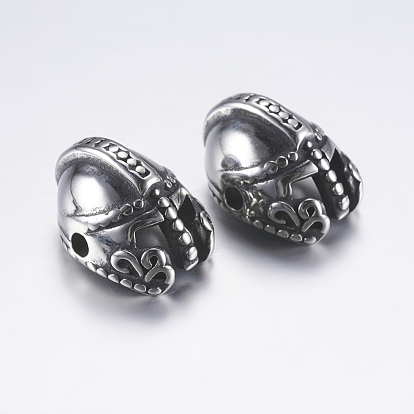304 Stainless Steel Beads, Gladiator Helmet
