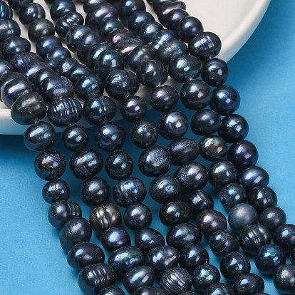 Natural Cultured Freshwater Pearl Beads Strands, Dyed, Potato, Grade 2A++