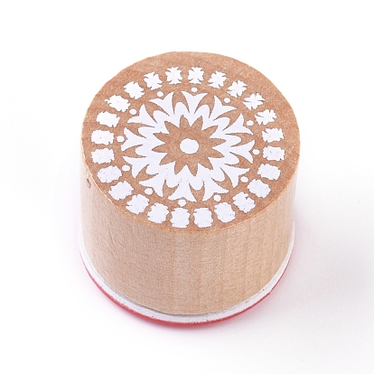 Floral Pattern Wooden Rubber Stamp, for Scrapbooking