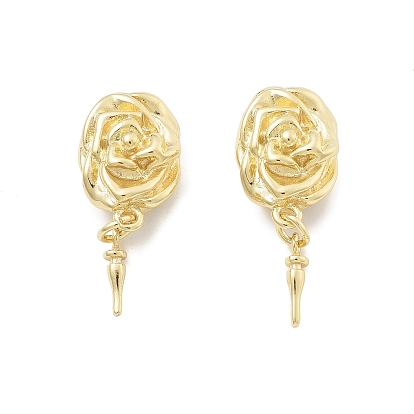 Застежки латунные коробки, без кадмия, без никеля и без свинца, роза