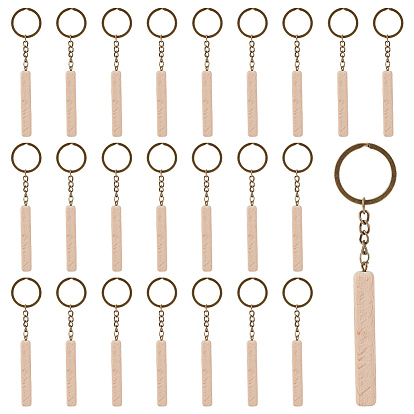 24брелок из кубовидной древесины бука с железной подвеской, для аксессуаров сумки для ключей от машины