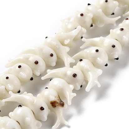 Handmade Lampwork Beads, Bumpy, Dolphin