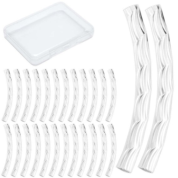 Бисера латунной трубки, долговечный, изогнутые бусины, текстурированная трубка