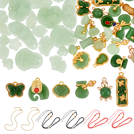 Набор для изготовления ожерелий своими руками, включая подвески лэмпворк, изготовление горловины из хлопкового плетеного шнура, ожерелья из соединительных колец и цепочек