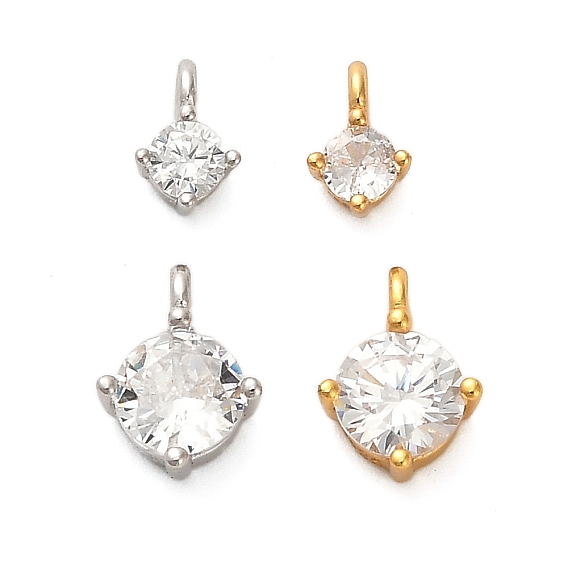 925 плоские круглые подвески из стерлингового серебра с прозрачным кубическим цирконием, с печатью 925