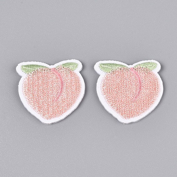 Персиковые аппликации, компьютеризированная вышивка тканью утюжок на / шить на заплатках, аксессуары для костюма