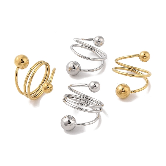 Ионное покрытие (IP) 304 спиральные манжеты из нержавеющей стали для женщин