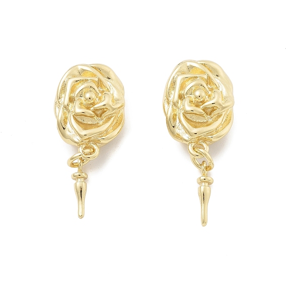 Застежки латунные коробки, без кадмия, без никеля и без свинца, роза