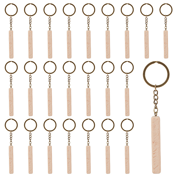 24брелок из кубовидной древесины бука с железной подвеской, для аксессуаров сумки для ключей от машины